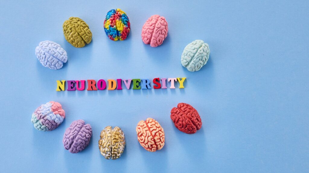 different colored in brains depicting neurodiversity